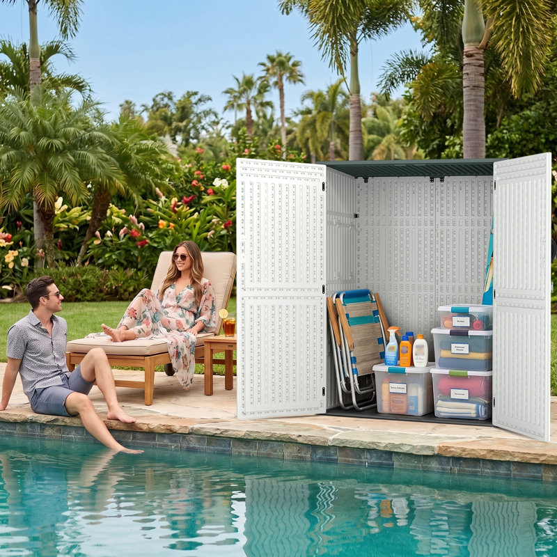 Remise en résine Altibloom de 60 pieds cubes - Rangement vertical extérieur 4,5 x 2,3 pi