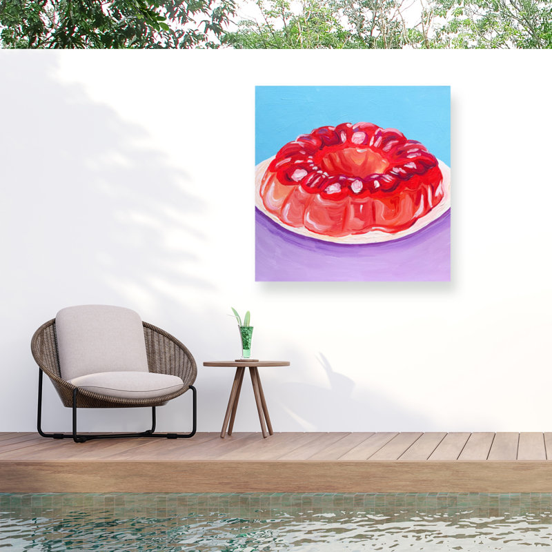 Key And Sea Strawberry Jello Outdoor  Canvas, H 14 po x l 14 po