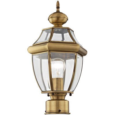 Outdoor Post Lantern Pendant Lighting Fixture - with Clear Glass Shade