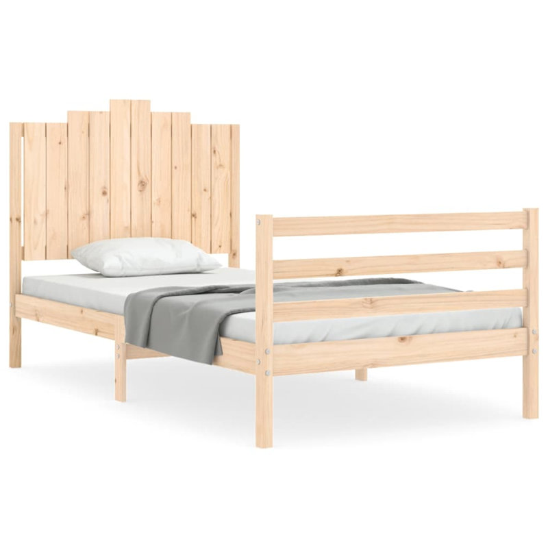 Kestner Solid Wood Bed, 140 x 190cm, Natural