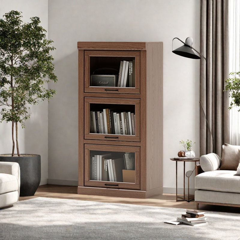 Une bibliothèque simple et stable, (3 tablettes) H 47,2 po x l 23,6 po x P 12,4 po, Marron foncé