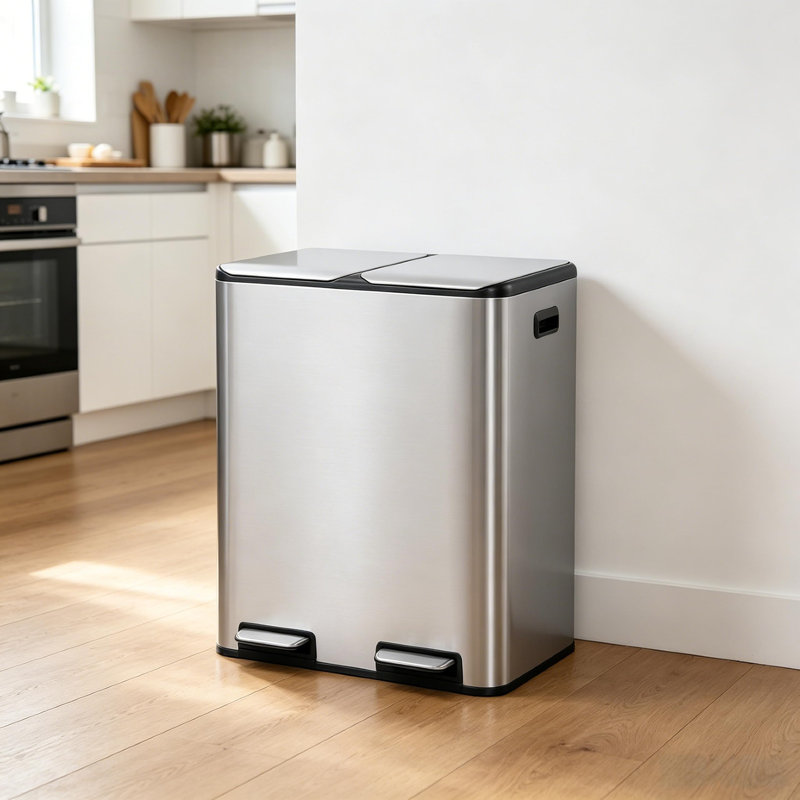 Stainless Steel Kitchen Rubbish Bin - 60 L