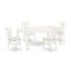 Ensemble de table de salle à manger 5 pièces moderne comprenant une table rectangulaire en bois avec feuille papillon et 4 chaises rembourrées en tissu de lin, 42 x 78 pouces, blanc lin-148783390-208054477