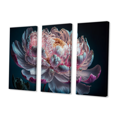 Blossoming Pink And White Peony IV Blossoming Pink And White Peony IV - 3 Piece Wrapped Canvas Print -  Red Barrel StudioÂ®, 9285FA2B065F4DF6A50A81E307DE71CC