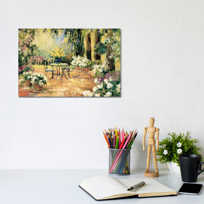 Floral Courtyard by Allayn Stevens - Wrapped Canvas Print