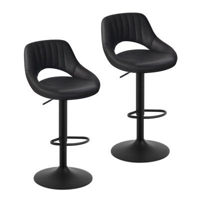 Simonsen Swivel Upholstered Adjustable Height Counter Stool with Metal Frame