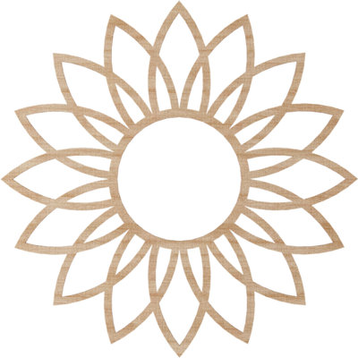 30"OD x 10 1/2"ID x 1/4"T Daisy Wood Fretwork Pierced Ceiling Medallion, Birch