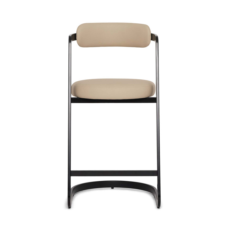 Baldwin Stool, Counter Stool (26" Seat Height), Cream Latte Seat/Antique Bronze Frame