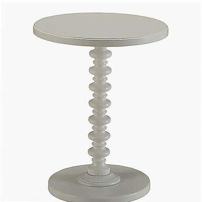 White Round Wooden Side Table