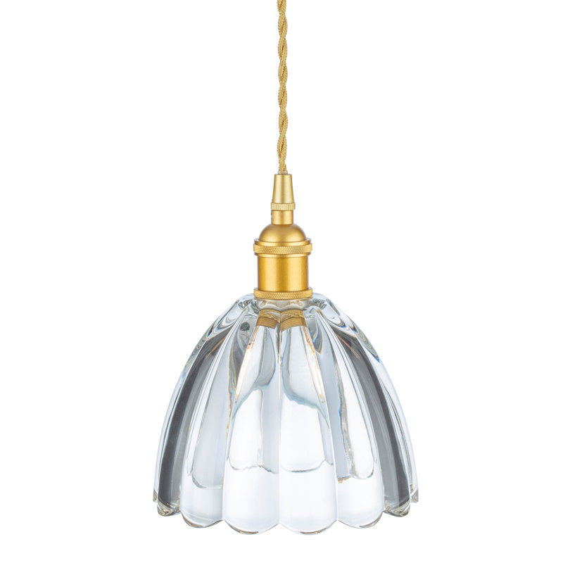 1 - Light Gold/Clear Dome Pendant