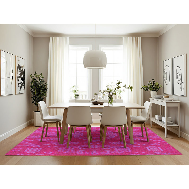 Tapis de zone mauve à motifs, Rectangle 7 pi x 10 pi