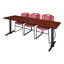 Neyland Cain T-Base training table and 2 Zeng stackable chairs-32520304-32520305-131241261