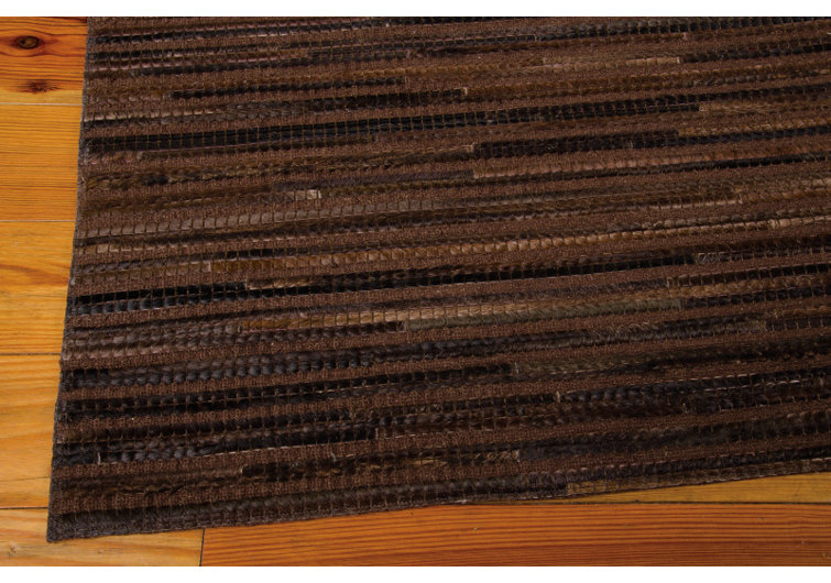 Kumari Leather Striped Indoor Rug