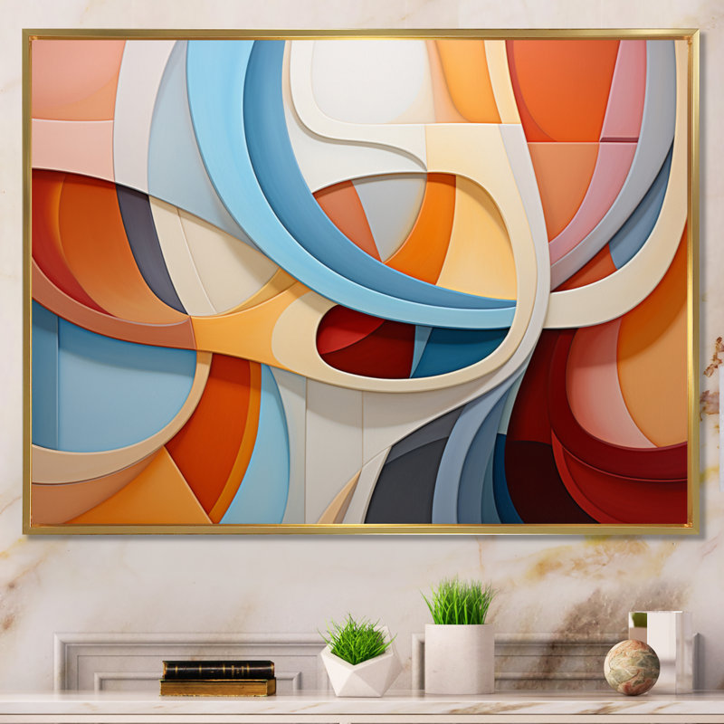 «Opt Dynamic Harmony» sur impression sur toile, H 34 po x l 44 po x P 1,5 po, Cadre flottant doré