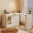 Modern Corner Vanity Desk with Storage, L-Shaped Makeup Vanity with Rotating Tabletop & Cabinet-380330134