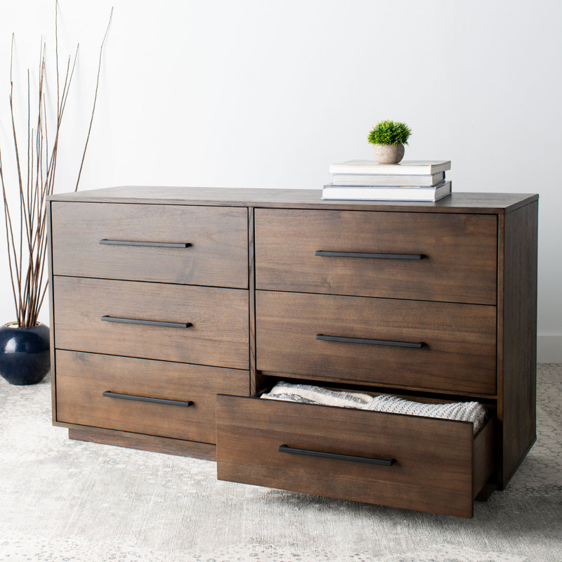 Commode 6 tiroirs Auriane, Chocolat noir