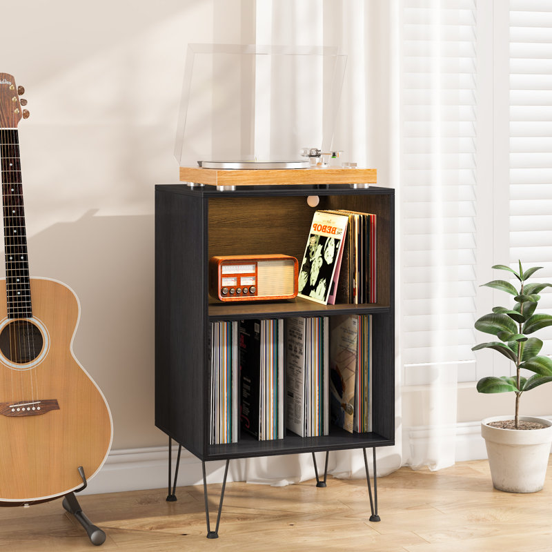 Audio Rack with 3-Color LED RGB Light, Black