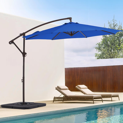 Parasol en porte-à-faux décalé en acier avec manivelle 120 po Haque