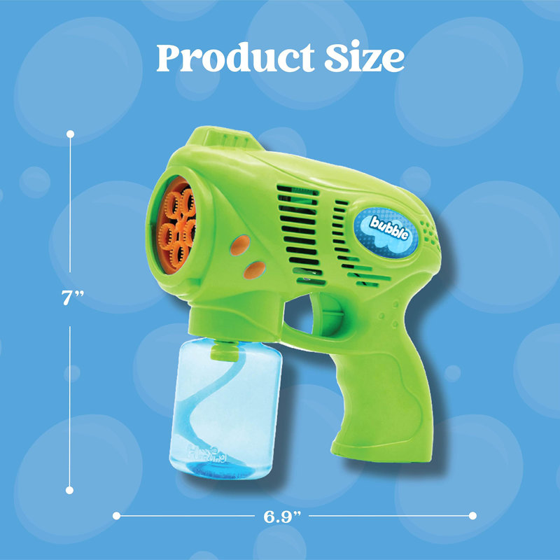2 Kids Bubble Gun with 2 Bottles Refill Solution