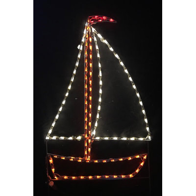 Sailboat Nautical Holiday Lighted Display