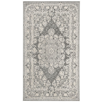 Tapis oriental gris foncé / crème Calidia