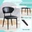 4 chaises de salle à manger noires - Support de dossier ergonomique incurvé en cuir PU