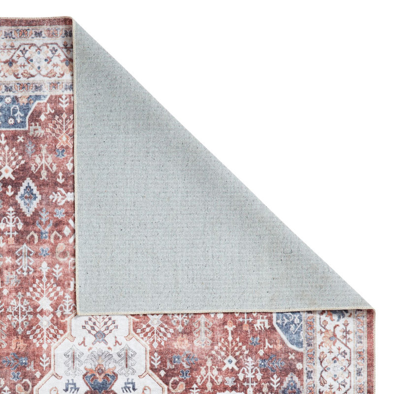 Tabriz area rug Digitally Printed Red, Square 120 x 120cm