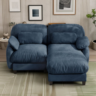 Two Seat Modular Sectional with Removable Ottoman