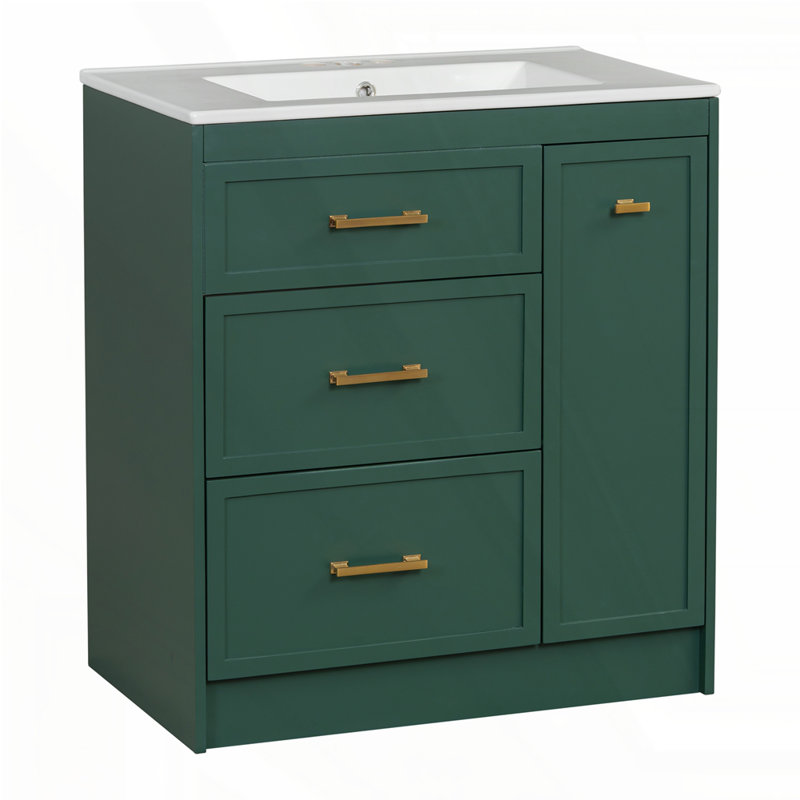 30" Bathroom Vanity Set, Frosty Green