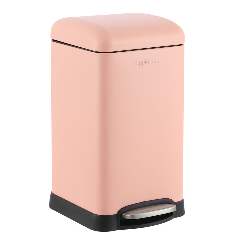 Poubelle à pédale Betty Retro Steel, Flamant rose, 3,2 gallons