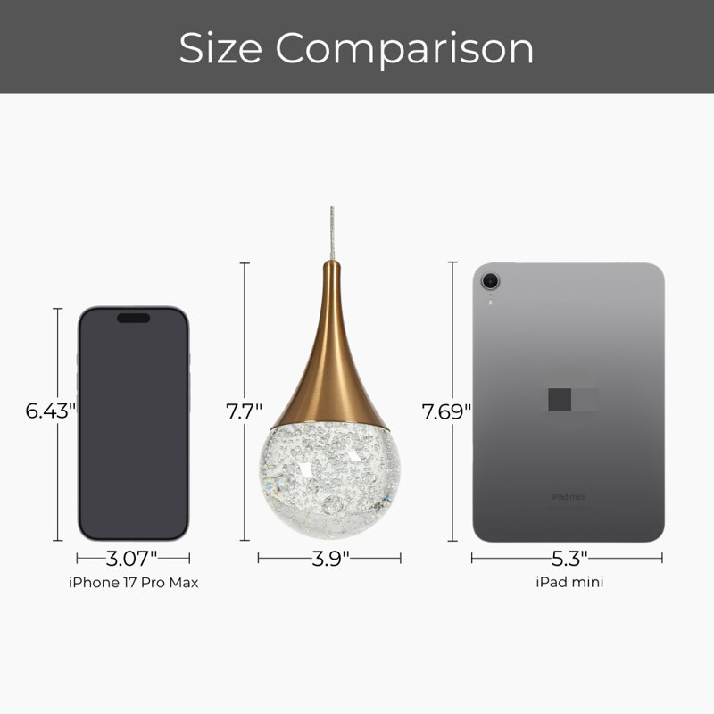 Chantae 3 - Light Brass LED Pendant