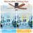 42 Inch Matte Black Ceiling Fan with LED Light, 6 Speed Remote Control, Reversible DC Motor, Suitable for Bedroom & Living Room, Indoor Use