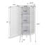 Armoire de plancher 22,73 po blanche, avec portes en verre trempé et 3, pour chambre à coucher, salon, salle de bain, armoire d'angle blanche polyvalente, 3 portes, construction pratique contemporaine