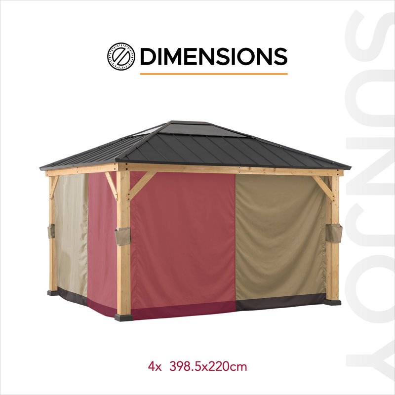 Curtain for Sunjoy cedar wood gazebos, 220cm H x 399cm W x 97.24cm D