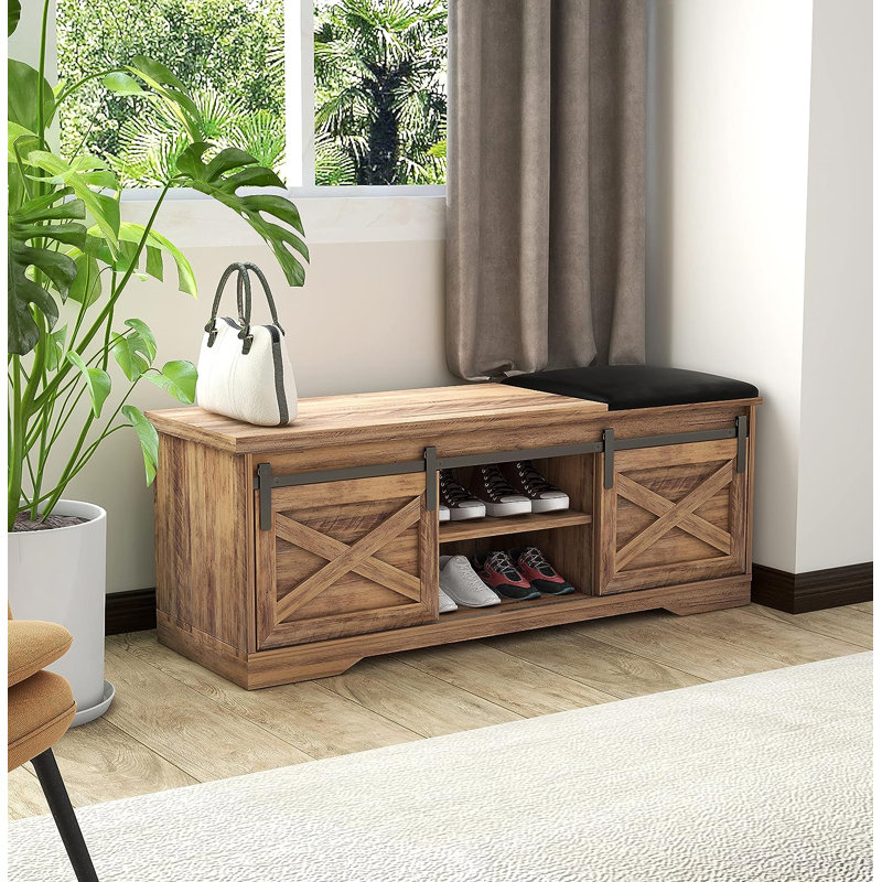 Banc de rangement pour chaussures Dova, Brun