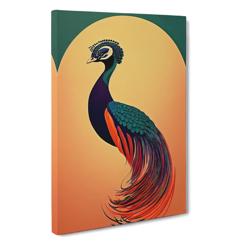 An Art Nouveau Peacock - Wrapped Canvas, 50cm H x 35cm W x 3cm D