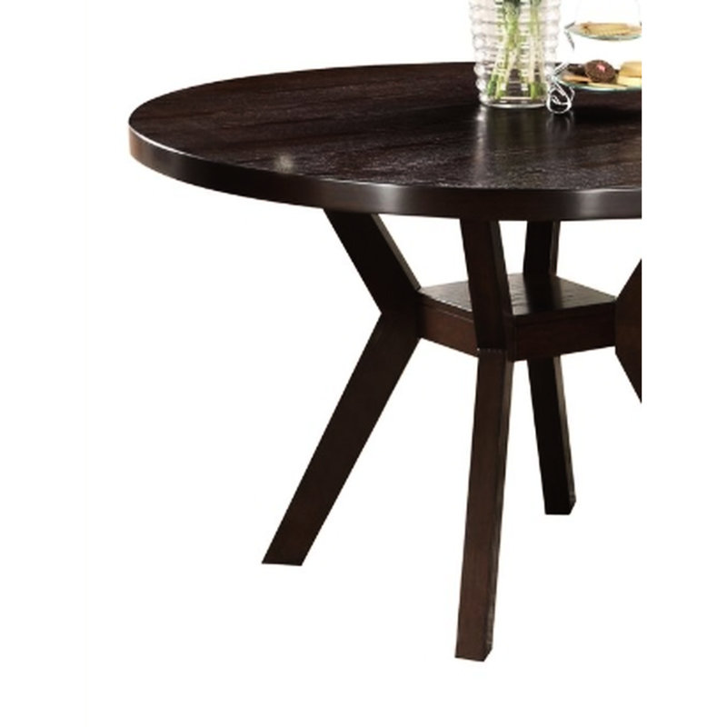 Table de finition pour les repas à la maison - couches de table, tablette du milieu, pièce stable en bois d'hévéa avec plateau de qualité, structure
