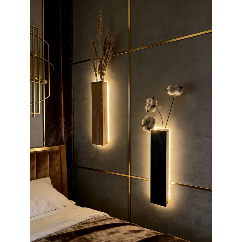 Artificial Eucalyptus With Led Lights Wall Decor Planters 2pcs
