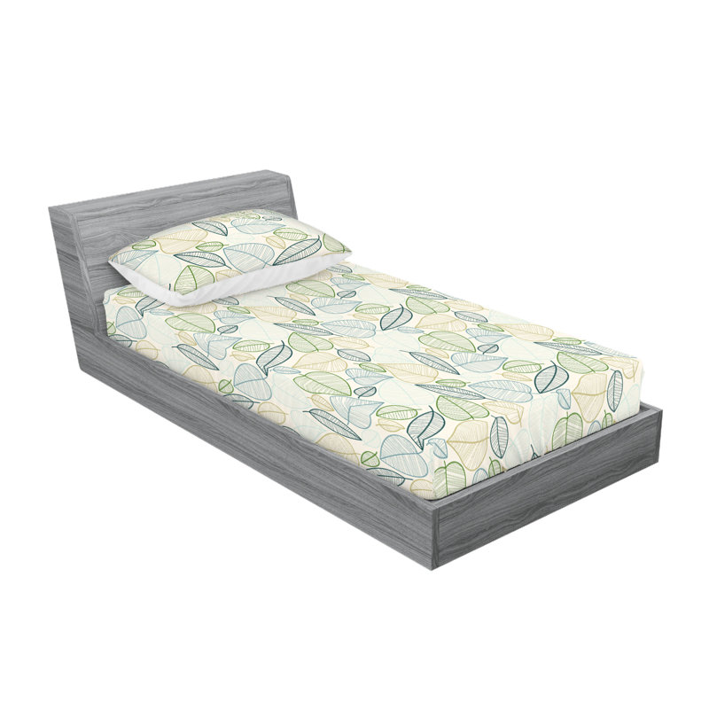 Drap-housse et taies décoratives 3 pièces Ambesonne, Ensemble de draps pour lit simple TG avec 1 taie d
