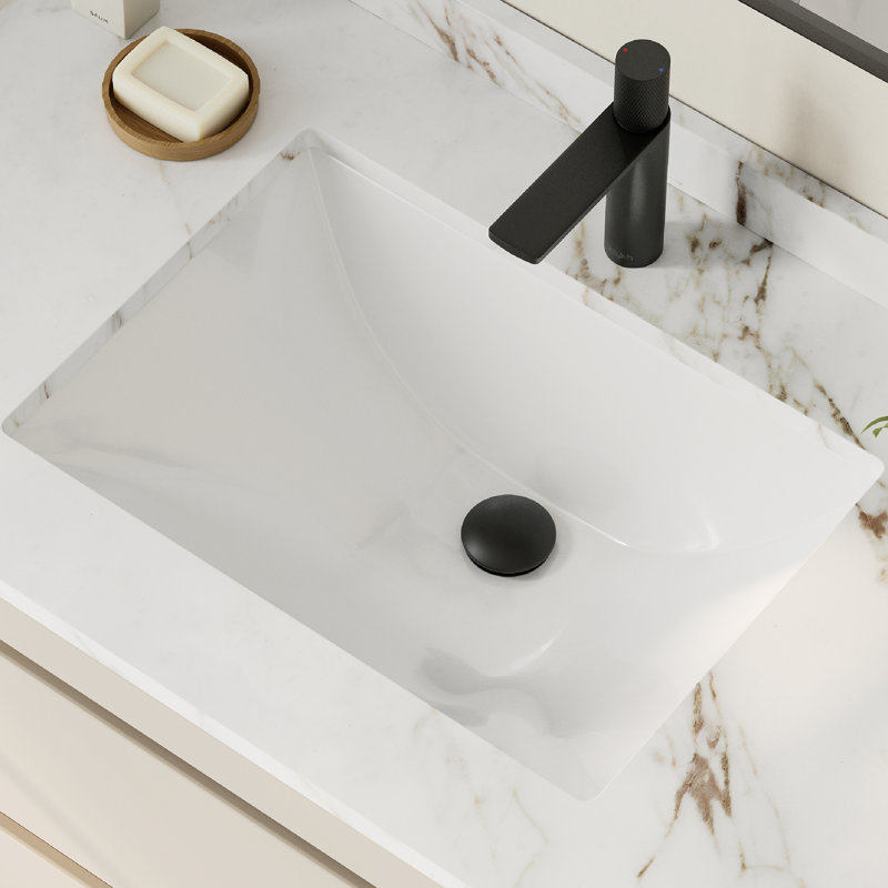 Ensemble de 2 lavabos pour salle de bain rectangulaire encastré blanc l 21,25 po x P 14,5 po
