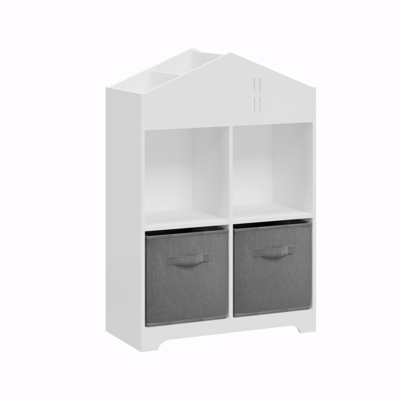 2-Tier Storage Display Organizer, White/Gray