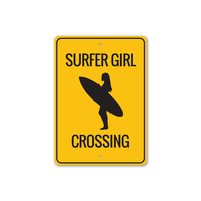 Signe de surfeuse surfeuse, H 18 po x l 12 po x P 0,06 po