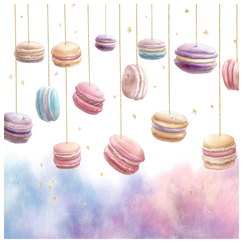 Édredon suspendu avec étoiles Macarons, Simple extra long