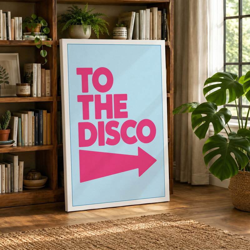 To the Disco Retro - Wrapped Canvas, 30x20 - 76.2 x 50.8 cm, Taupe Border