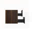 Meuble-lavabo mural en noyer avec tiroirs noirs doux, armoire flottante murale pour salle de bain moderne et élégante