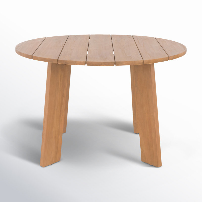 Pernelle 47" Round Outdoor Dining Table, Natural/Natural