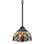 Luminaire suspendu Tiffany, vitrail brun de style victorien 8 po