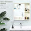 Armoire murale de salle de bain de 24,61 po x 25,5 po avec miroir et rangement, montée pour une salle de lavage captivante, miroir de rangement blanc, monté, pièce idéale,