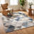 Rug Branch Eldin 5' x 8' (5'3" x 7'7") Blue/Beige Geometric Indoor Area Rug, Contemporary, Low Pile, Stain-Resistant Carpet - Living Room, Bedroom, Dining Room, and Kitchen-1839765951
