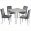 Ensemble de table de salle à manger en bois 5 pièces, ensemble de table de cuisine avec une table carrée et 4 chaises rembourrées, table de salle à manger en bois avec décoration en cristal et ensemble de chaises pour la cuisine, la salle à manger